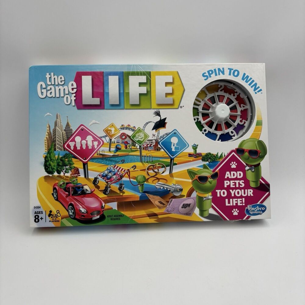 Hasbro The Game of Life Board Game E4304 2017 Complete w/ Pets Cars Cards Money